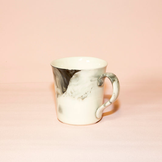 Marbled office mug, black/white 3