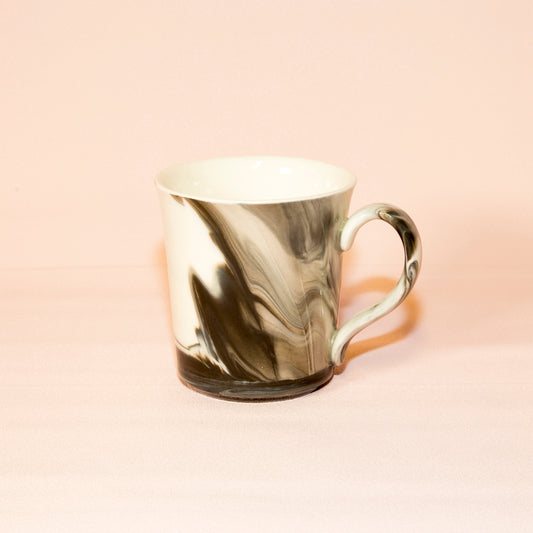 Marbled office mug, black/white 5