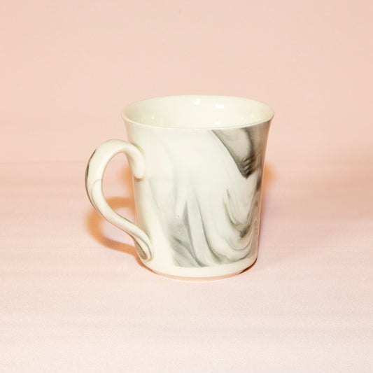 Marbled office mug, black/white