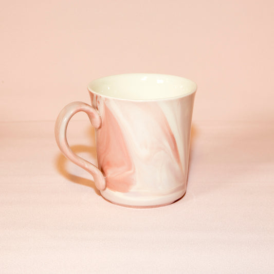 Marbled office mug, pink/purple