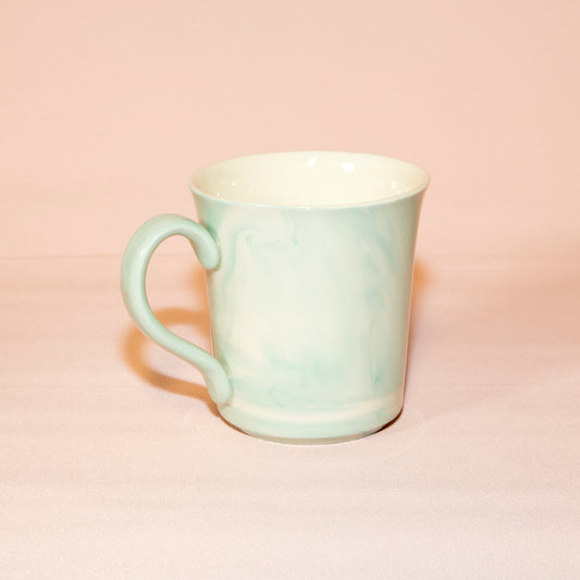 Marbled office mug, turquoise