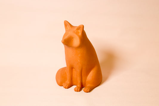 Terracotta fox sculpture